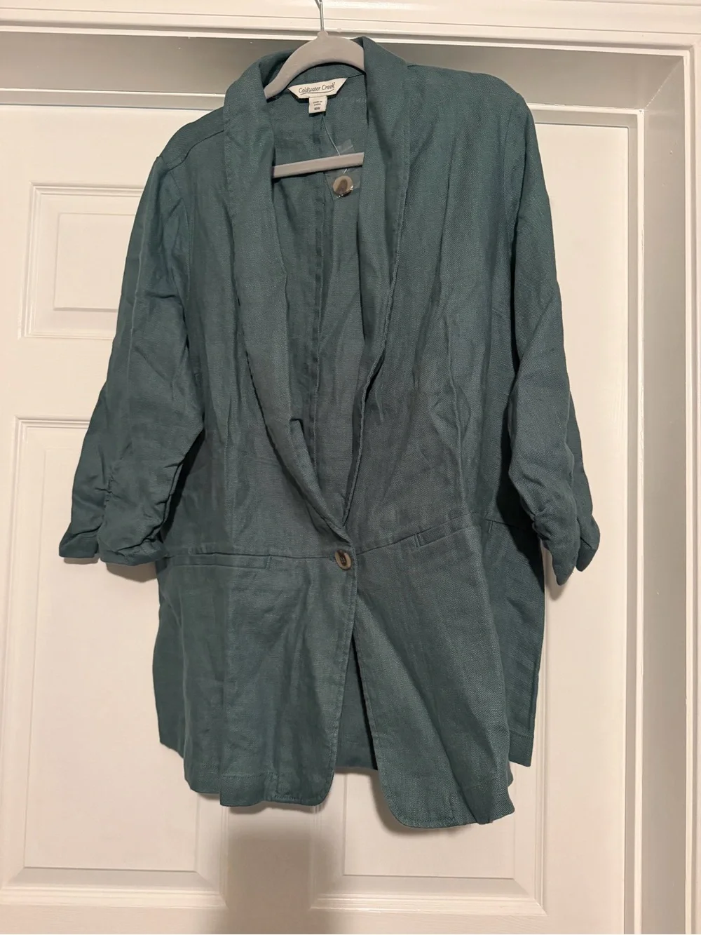 NWT Ruched Linen Jacket - Picture 3 of 8